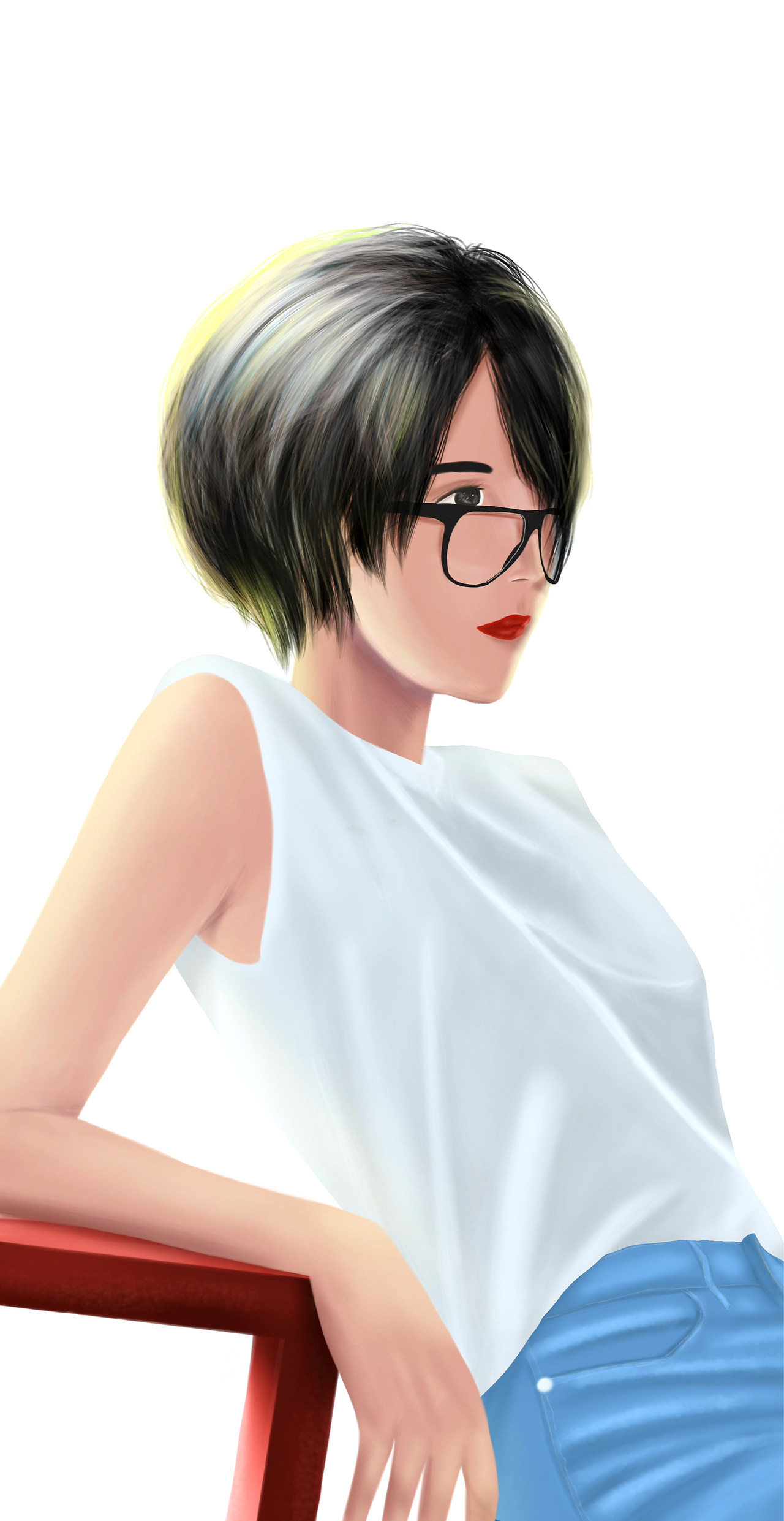 Short hair girl with glasses by SemutAp1 on DeviantArt