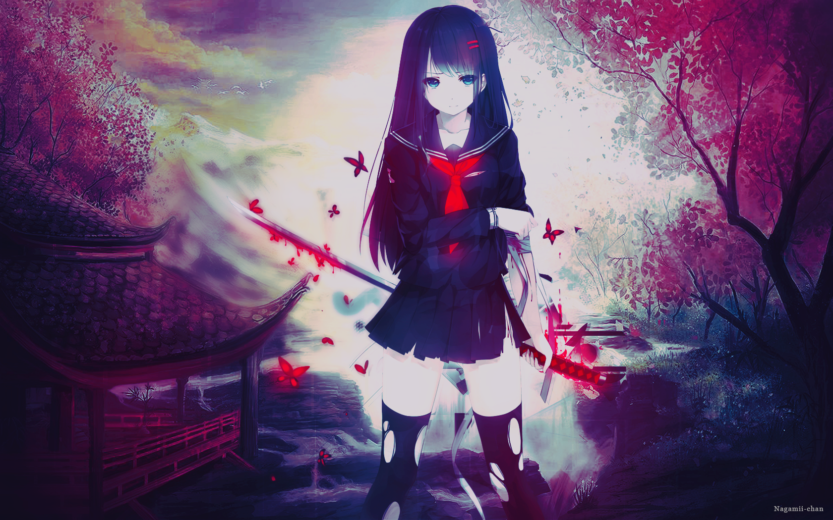 Wallpaper Bloody Butterfly Anime Character by Nagamii-Chan on DeviantArt Wallpaper Bloody Butterfly Anime Character by Nagamii-Chan on DeviantArt
