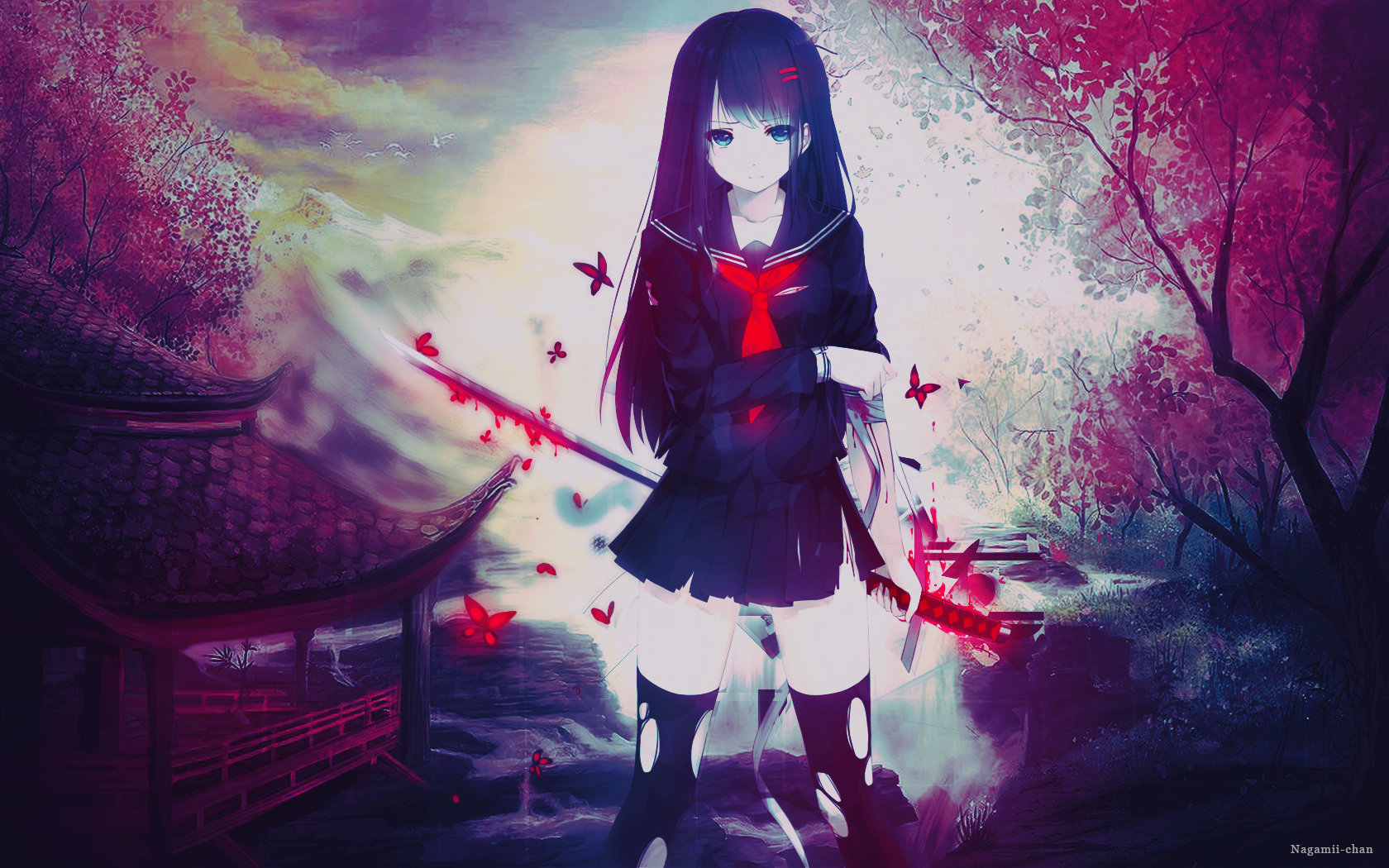 Wallpaper Bloody Butterfly Anime Character