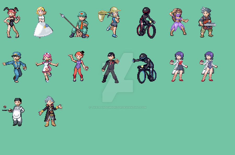 Hypmic pokemon trainer sprite edits w/ some team ideas that i did back in j...
