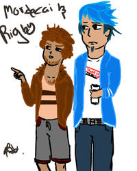 Mordecai and Rigby (human?)