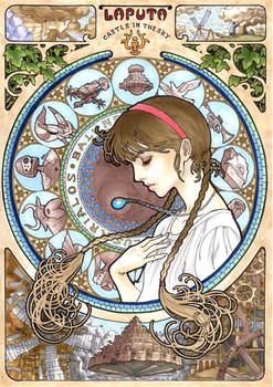 Castle In The Sky  Mucha style