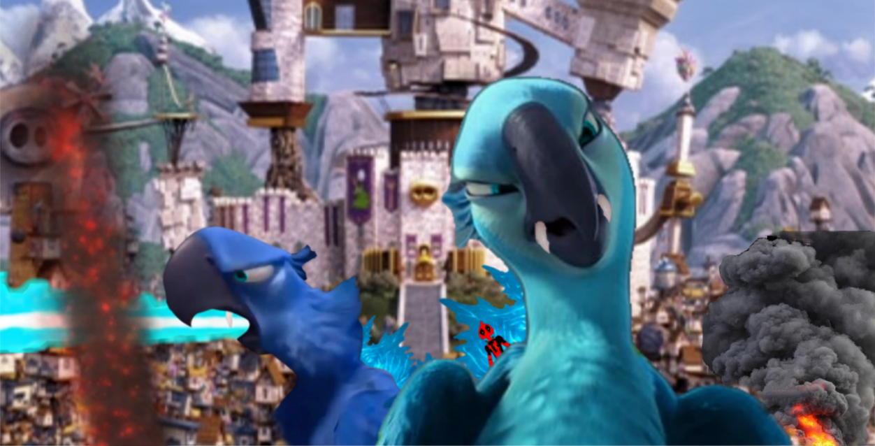 Birdzilla Rampage JewelZilla And BluZilla Rampage On Piggies Island by MarkTheWolf05 on ...