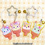 2inches frosted acrylic charm: Ice-cream friends!