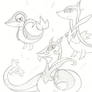 Snivy, Servine, and Serperior