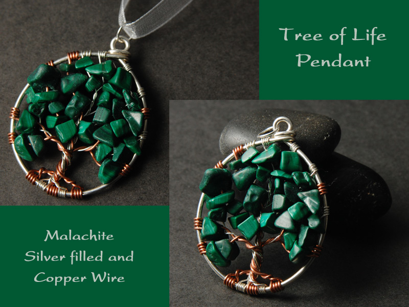 Malachite Tree of Life Pendant