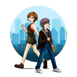 Bev and Eleven in the city