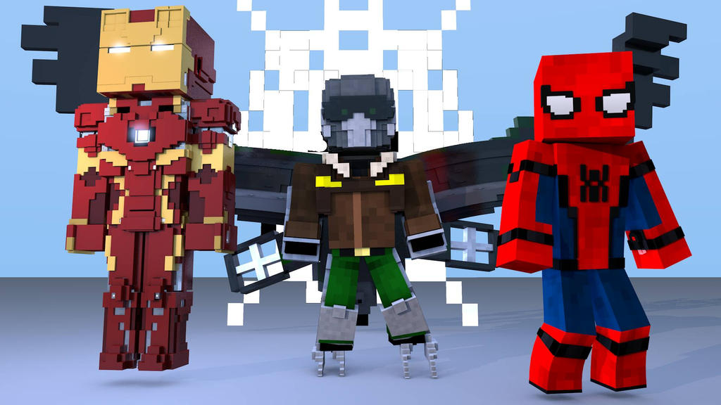Spider-Man Homecoming poster in Minecraft by XerxesGWX on DeviantArt