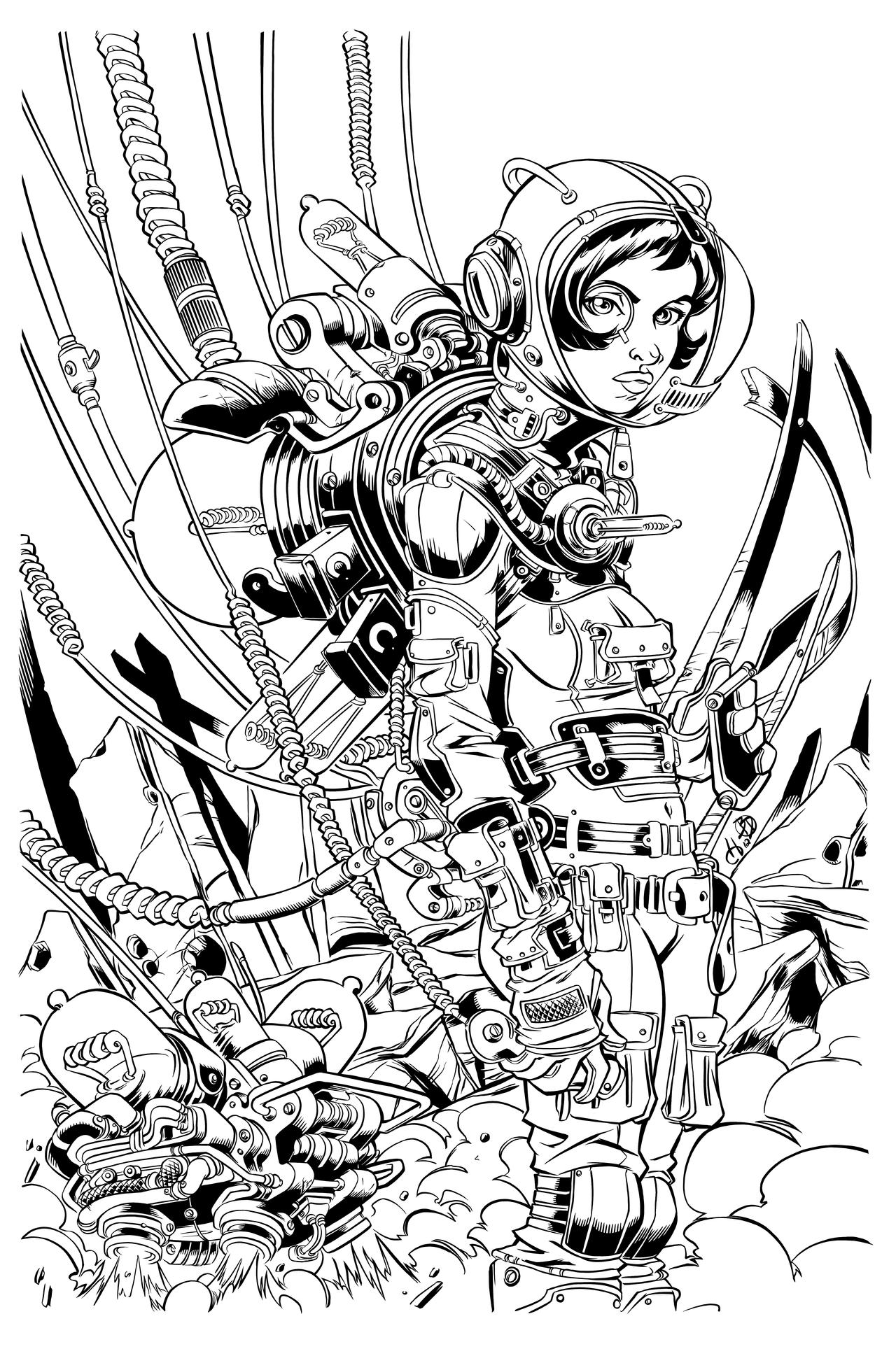 Space Punk Inks by BDStevens on DeviantArt