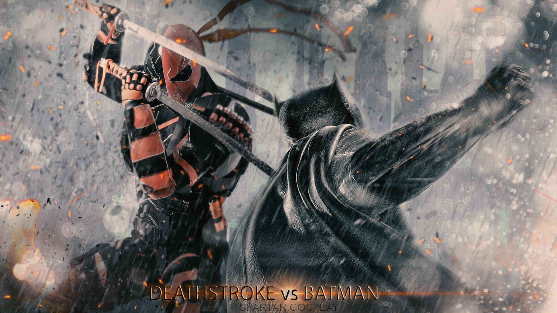 Batman vs Deathstroke cosplay