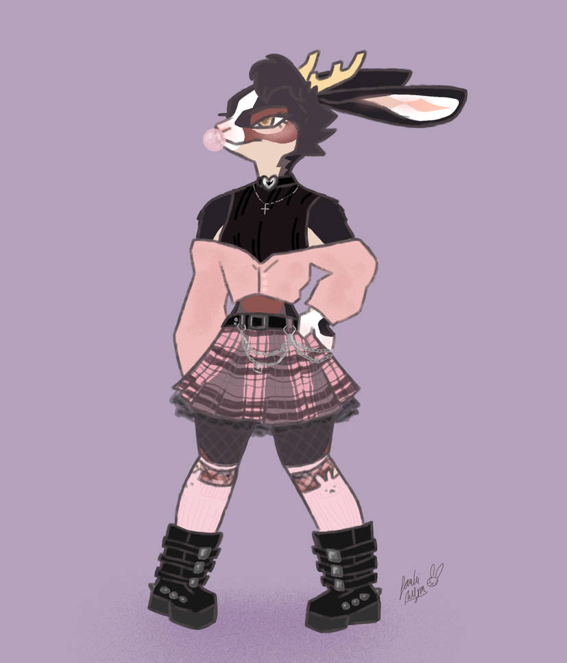 Brown Bunny Comm purple by RabbitRidgeArt on DeviantArt