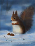 Winter Woodland Squirrel by SuliannH