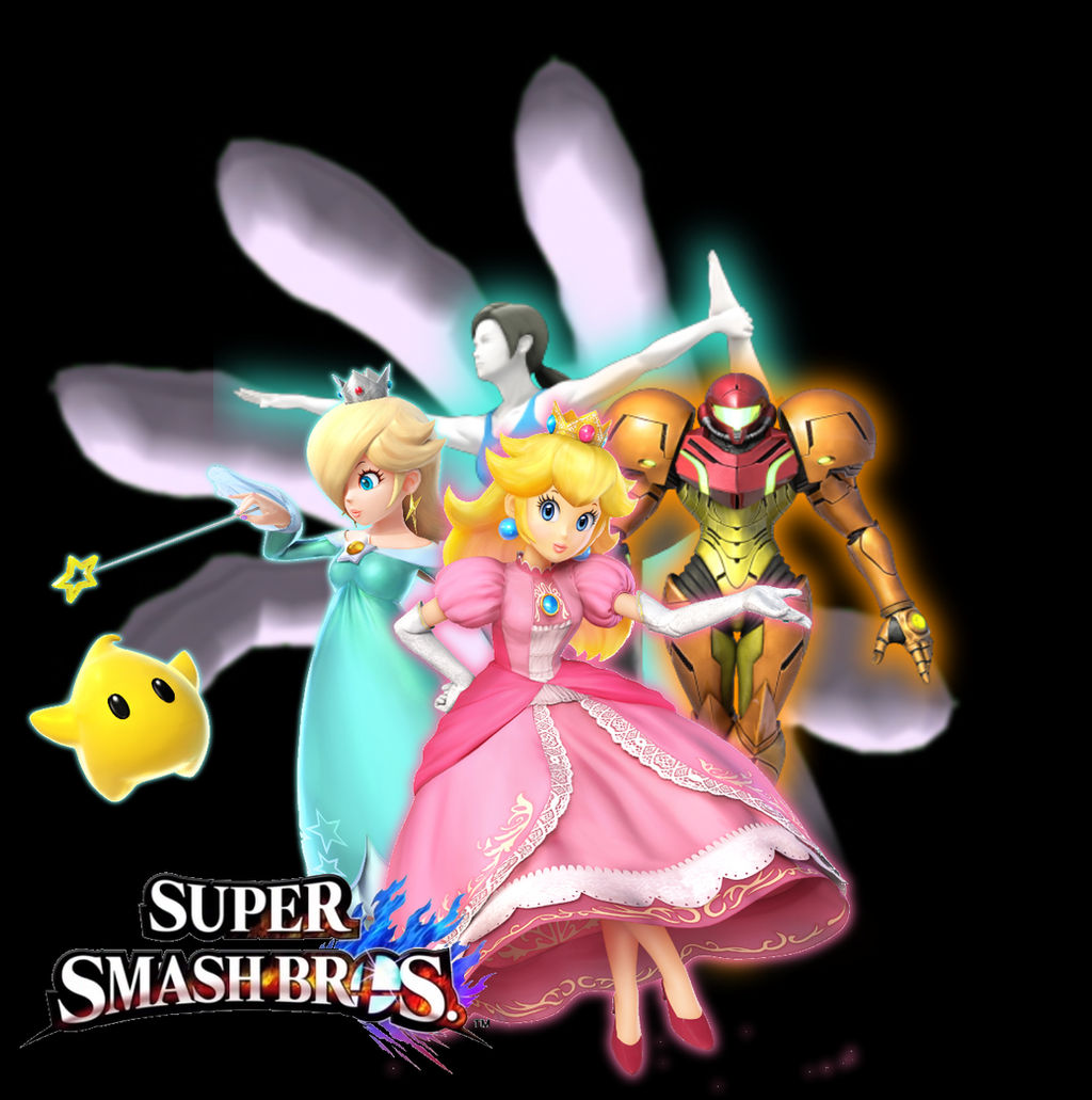 Super Smash Bros. 4 Female Fighters Wallpaper by Silverdahedgehog06 on