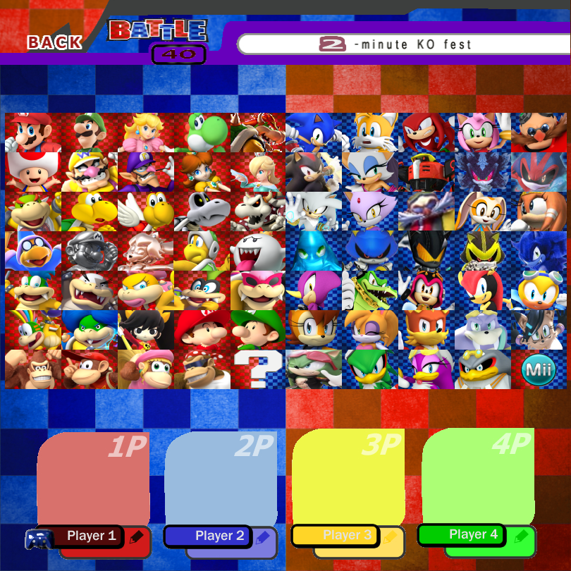 Mario and Sonic Battle Character Select