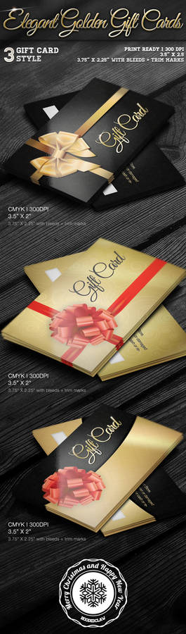 Elegant Golden Gift Cards