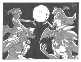 Inktober 31th 2018: Succubi And Werewolves