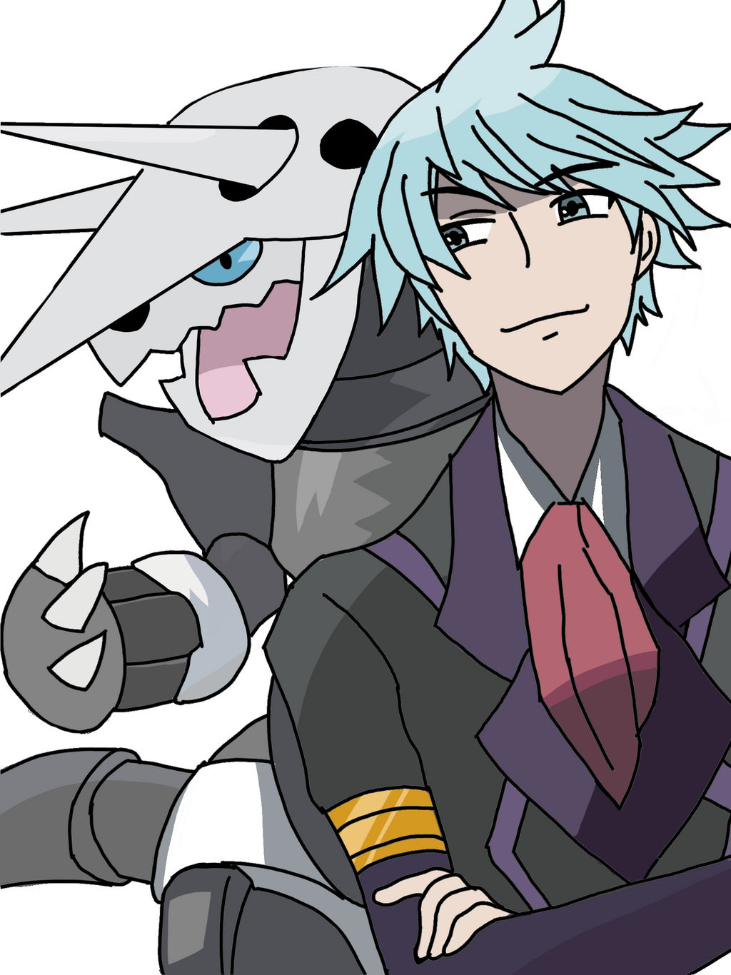 Steven and Aggron from Pokemon by DarkAngelBoy64 on DeviantArt