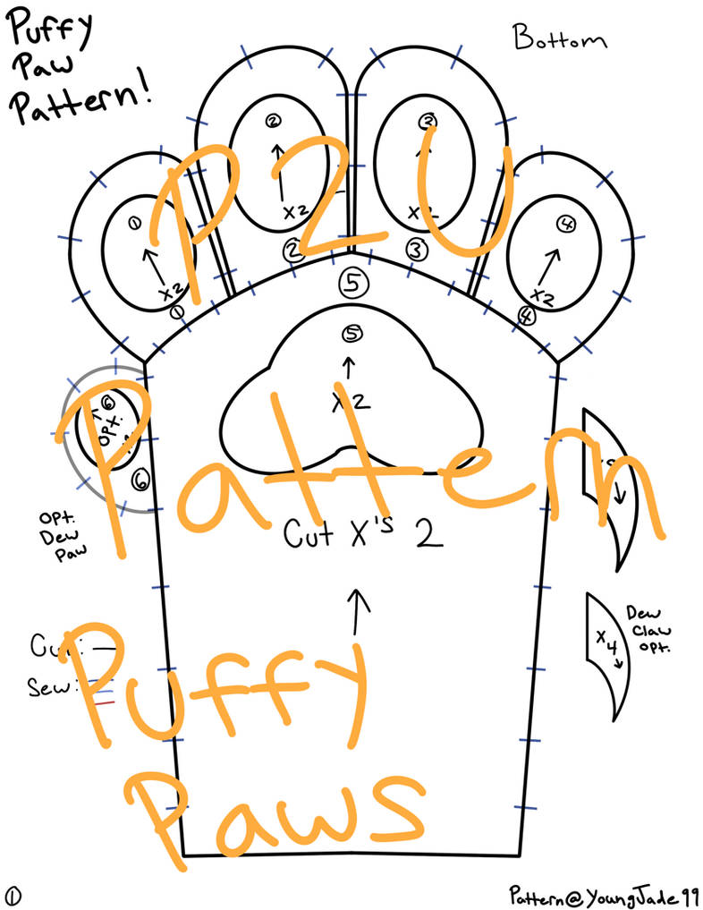 P2U fursuit puffy paw pattern by YoungJade99 on DeviantArt P2U fursuit puffy paw pattern by YoungJade99 on DeviantArt