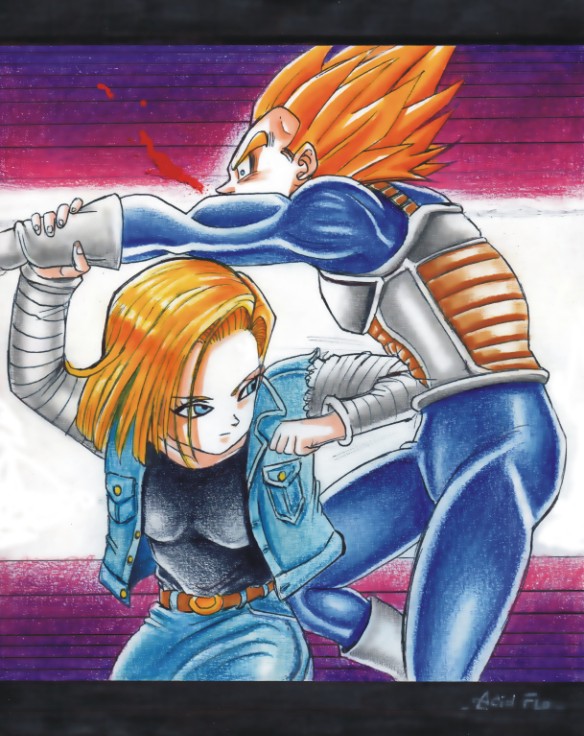 ANDROID #18 beats down Bejita / Vegeta