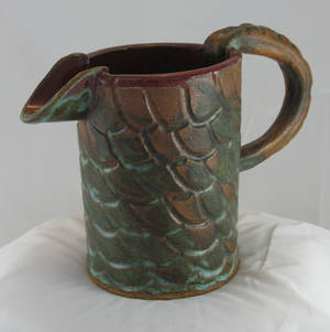 Turquoise bronze pitcher