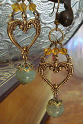 Dragon Vein Heart Earrings