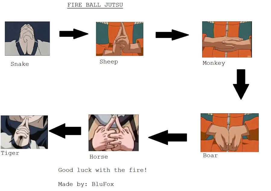 Hand Signs For Fire Style Fireball Jutsu How to do the Fire Ball Jutsu by NarutardedBluFox on DeviantArt