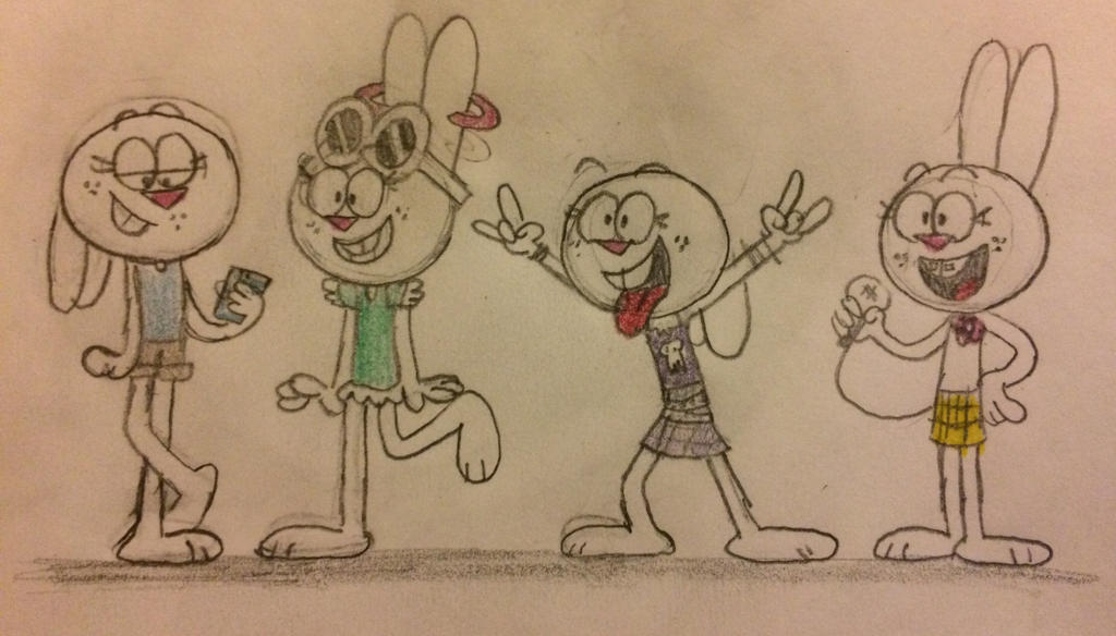 Rabbit Lori, Leni, Luna, and Luan by JJSponge120 on DeviantArt