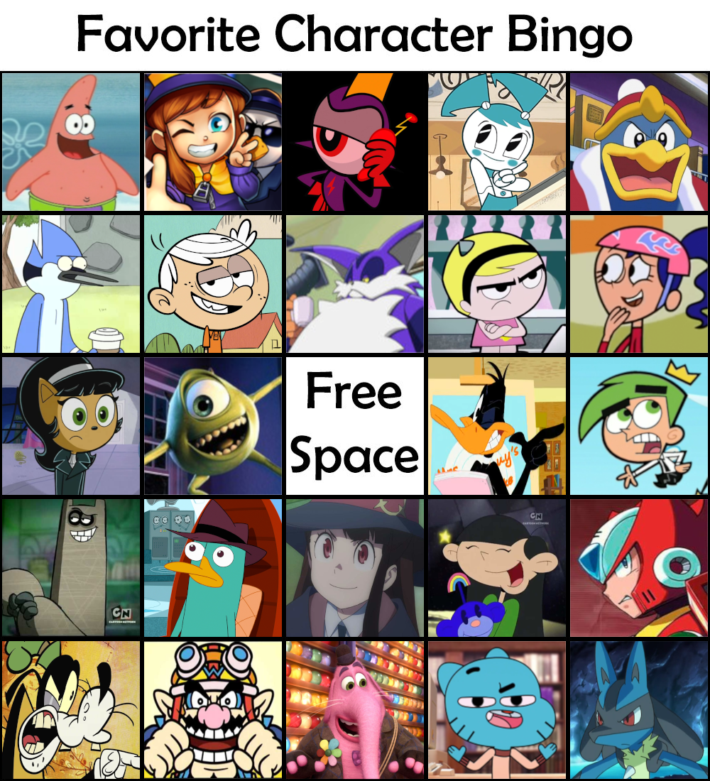 Monsters Inc. Characters Bingo Card