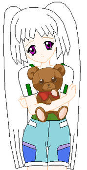 Claire Nefertia and her Teddy Bear