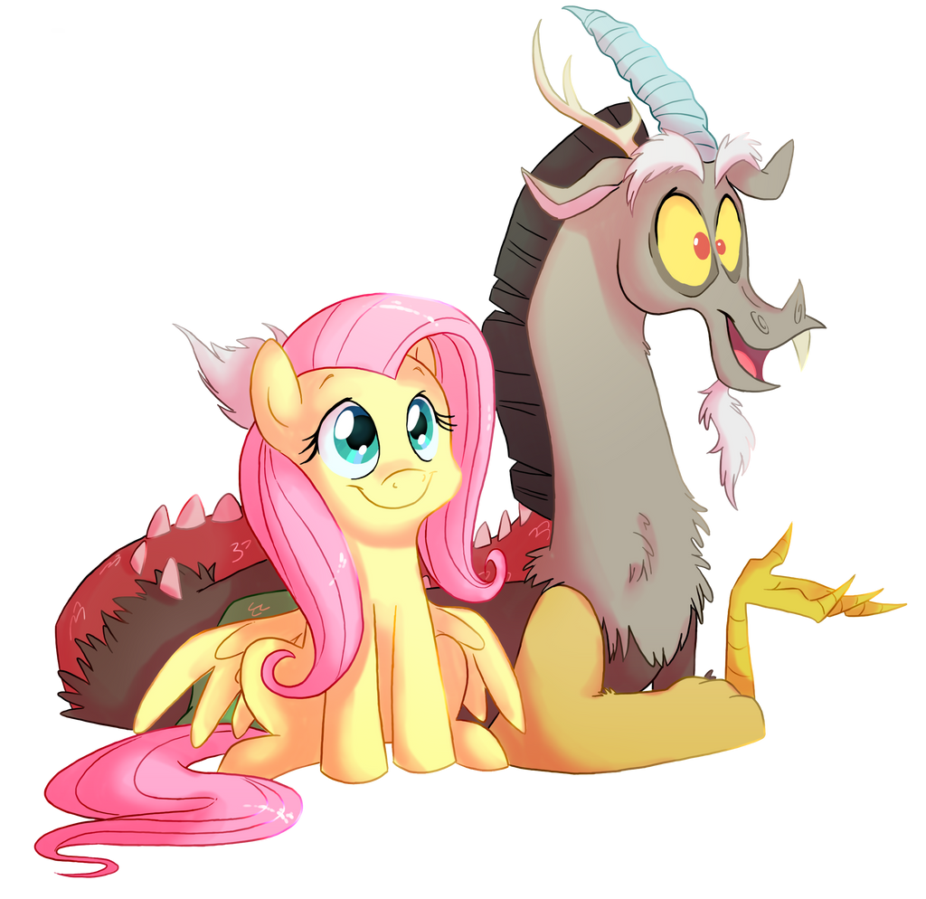 Fluttershy and Discord by Fillyblue