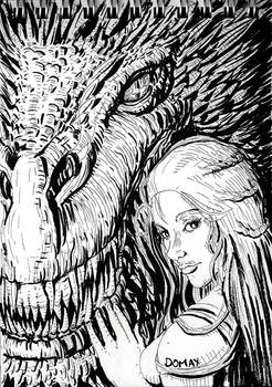 Inktober #9 Daenerys and Drogon