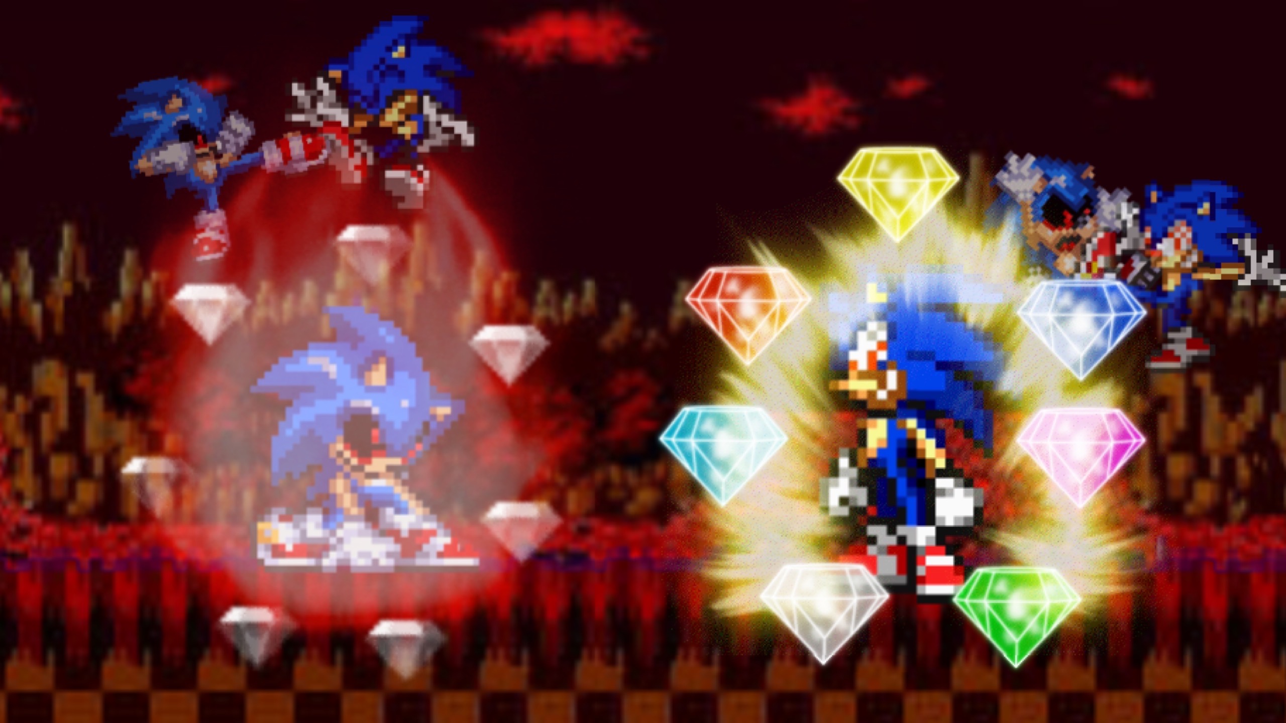 Colors Live - Fleetway Super Sonic and Sonic.exe Meet by Koaaya