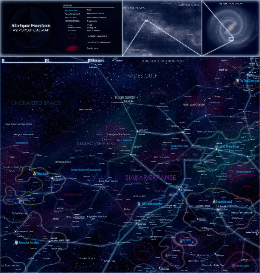 Siakar Expanse astropolitical map by The-Chronothaur