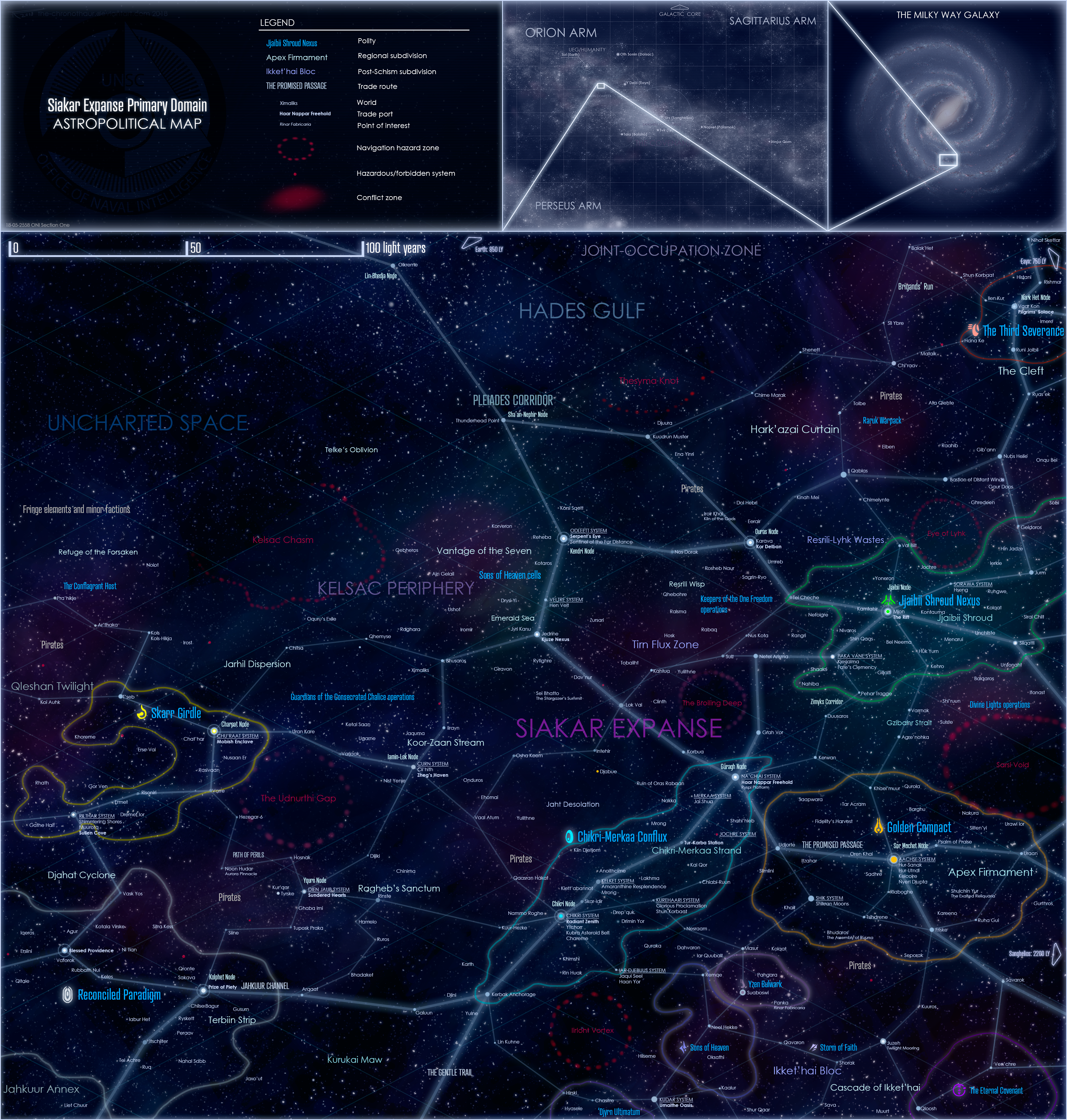 Siakar Expanse astropolitical map by The-Chronothaur