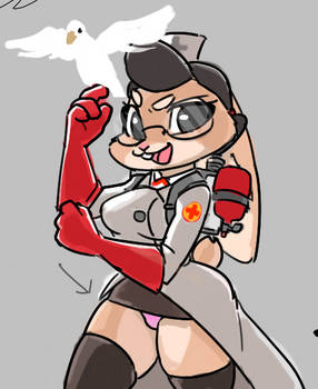 TF2 Medic but turns into female bunny