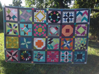 A sampler quilt in solids