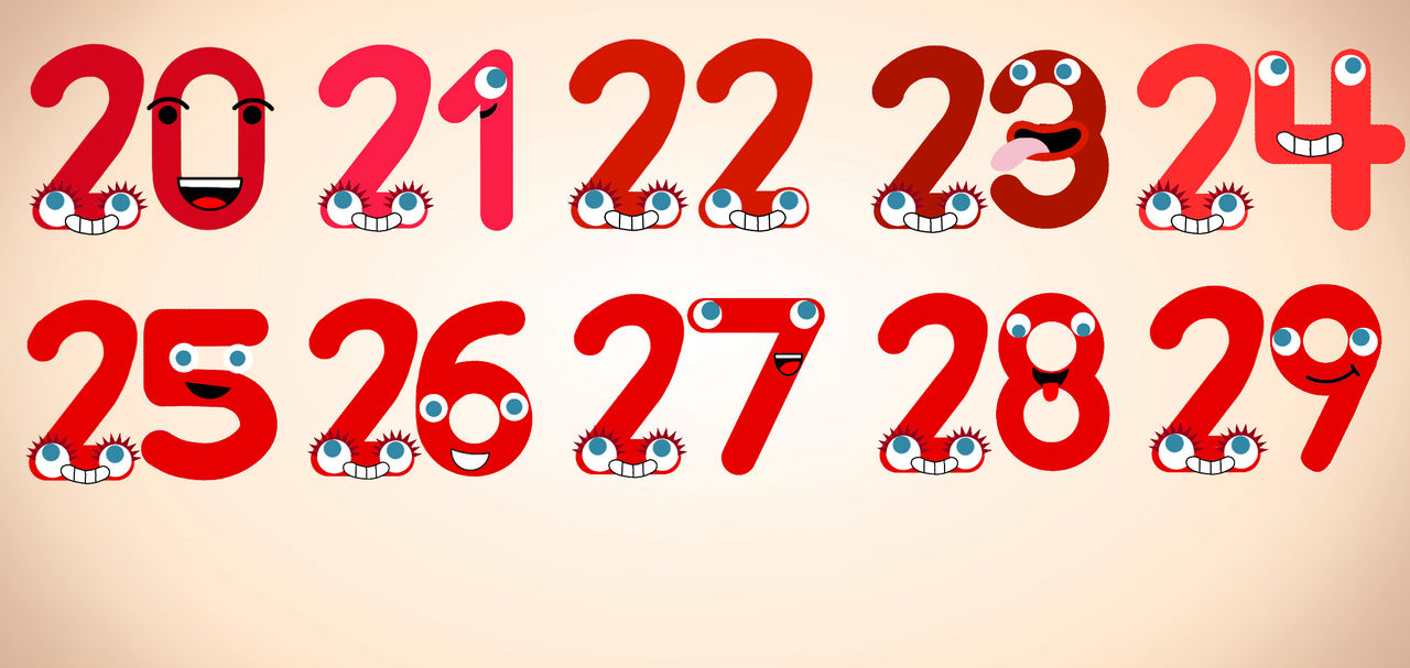 Endless Numbers 20-29 (My Style) by YellowStarArt on DeviantArt