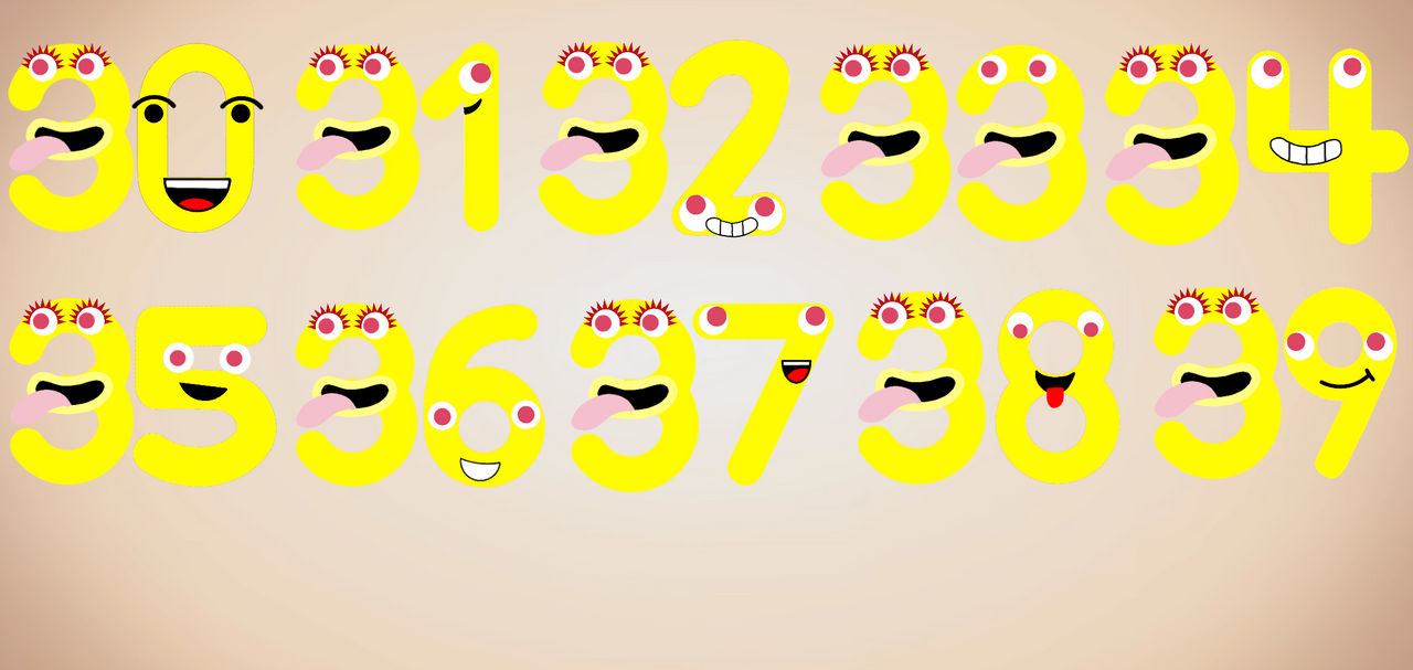 Endless Numbers Drawing Endless Numbers 30-39 (My Style) by YellowStarArt on DeviantArt