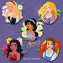 Flowery Princess collection pins pack 1