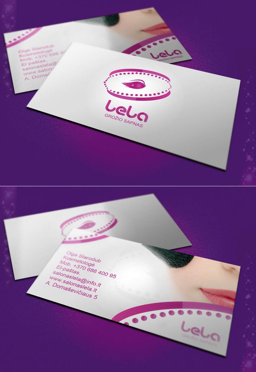 LELA business card and logo