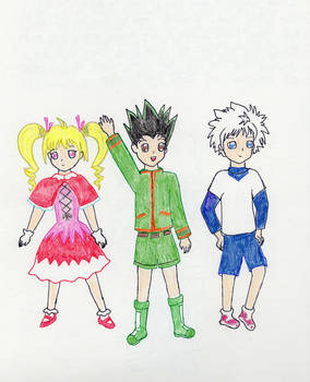 Gon, Killua, and Biscuit