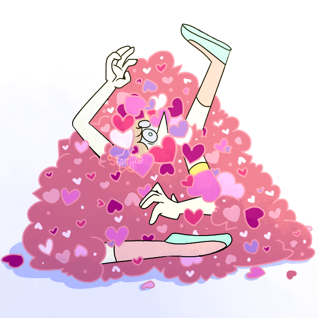 Figured I'd make SOMETHING for Valentines Day uwu my Pearly needs more love BRING IN THE TRUCKLOAD OF PAPER HEARTS "I like to think that it was just a big pile of Valentines cards and Pearl was jus...
