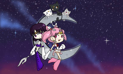 Chibi Moon and Saturn