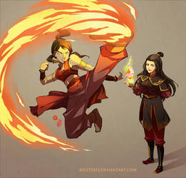 Korra _ Firebending training with Azula