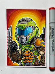 Doom Guy - Copic Sketch