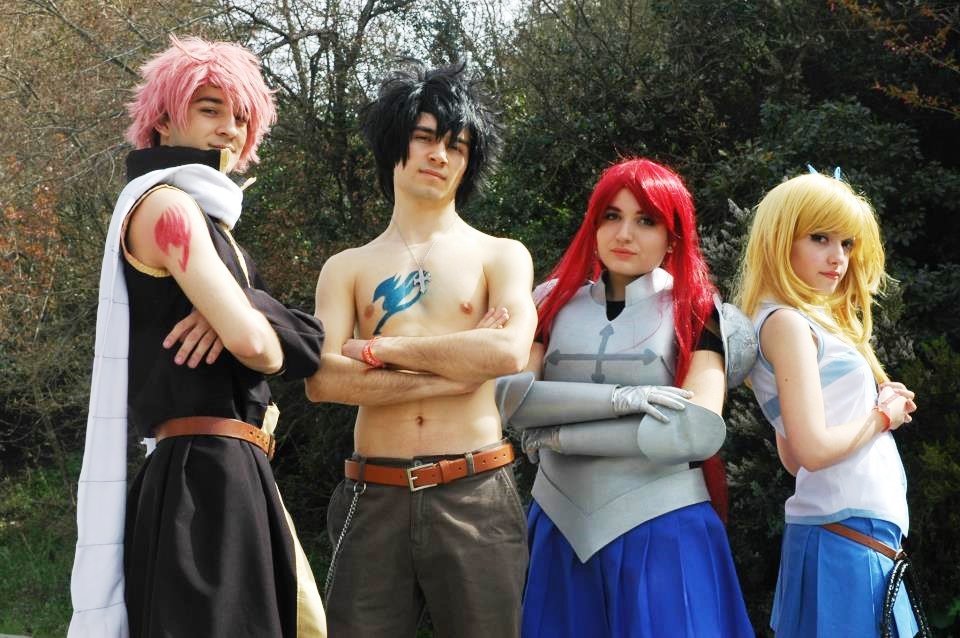 Lucy Natsu Gray and Erza Cosplay