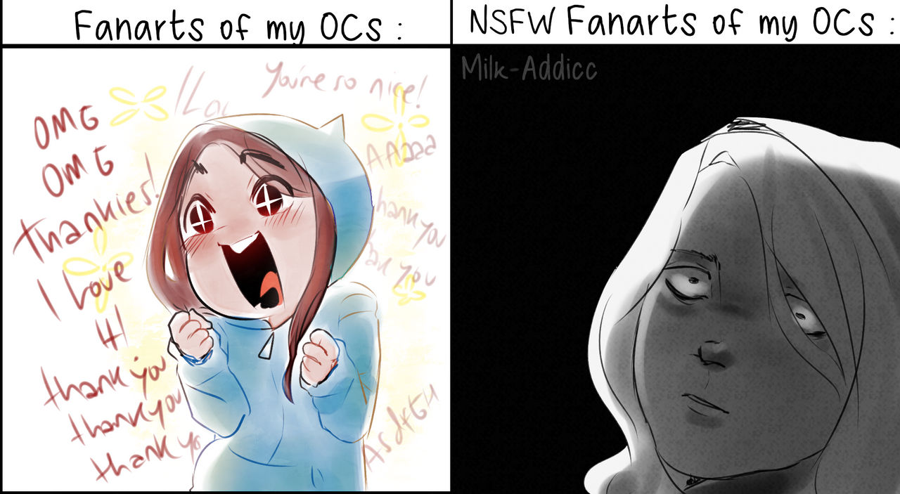 oc fanarts vs nsfw oc fanarts by MilkAddicc on DeviantArt