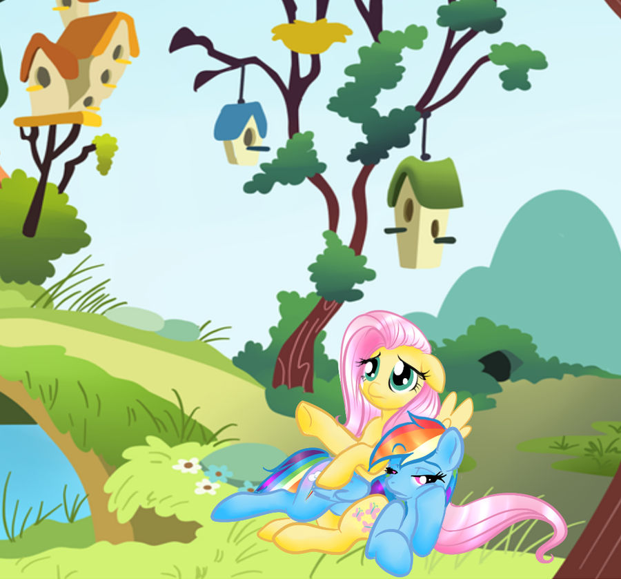 Fluttershy and Ranbow Dash Spanking2