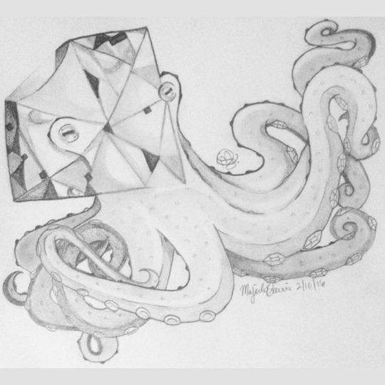 Octopus Graphite Diamond Octopus, Abstract, Graphite Pencil by ObscureArtByMajerle on ...