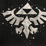 Hylian crest design bleached into fabric